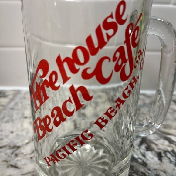 🍺 Vintage Firehouse Beach Cafe Glass Beer Mug | Pacific Beach, CA - Picture 2 of 8